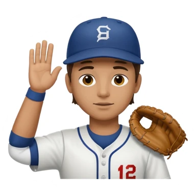 Baseball player, saluting sticker