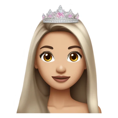 Miss universe south east Asian with long straight brown hair and hazel eyes and pink-ish lips sticker