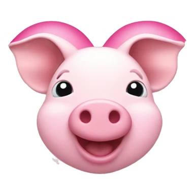 pink heart with piglet sticker