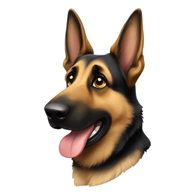 german shepherd dog with floppy ears sticker