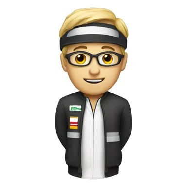 Create an emoji based on the Jenkins CI icon, but customize it to resemble the main character from the "F1" sticker