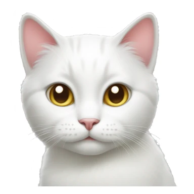 White cat with hearts sticker