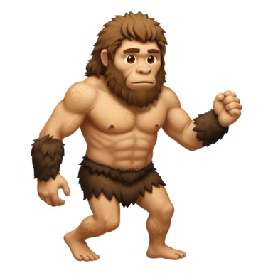Can you make a emoji of a dumb Neanderthal  with his hands dragging on the ground? sticker