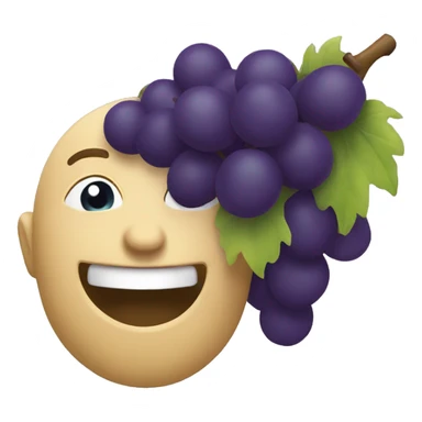 a grape eating a bunch of grapes sticker