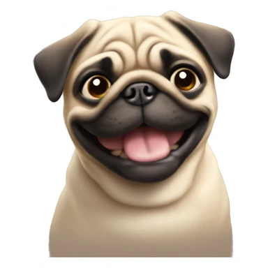 Pug smiling sticker