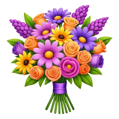 Pink, purple, yellow and orange buque flowers sticker