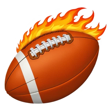 a flaming American football sticker
