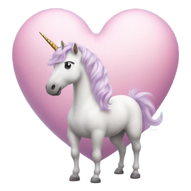 Unicorn on a heart cloud  sticker