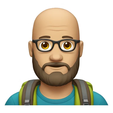 hiker with glasses and beard without hair sticker