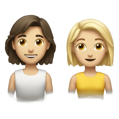 blonde girl and brunette guy sticker
