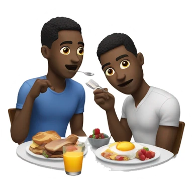 Black gay men eating brunch sticker