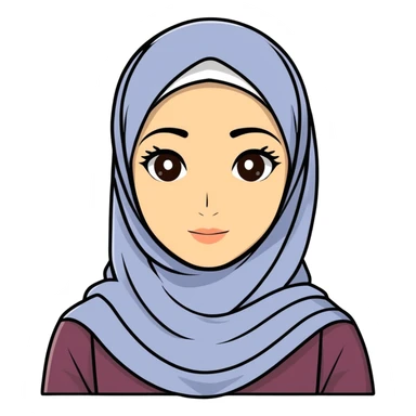 A girl wearing shawl hijab sticker