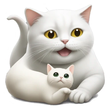 a slug petting a white cat sticker