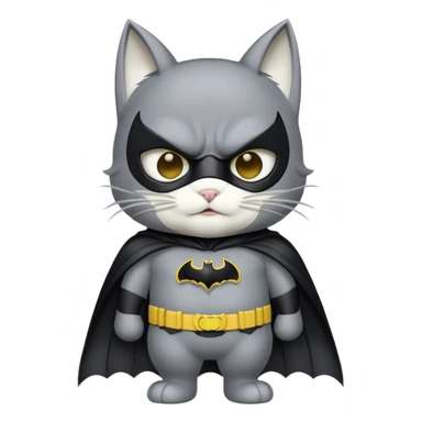 Grey Cat as Batman  sticker
