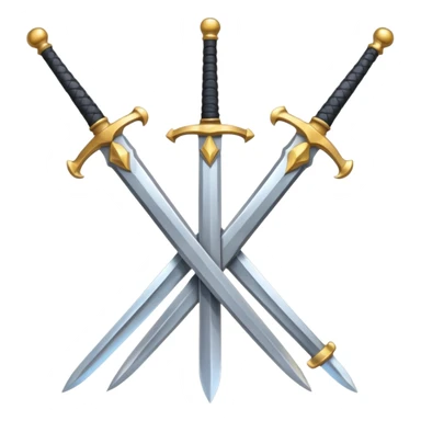 crossed swords icon with three swords instead of two sticker