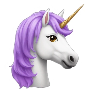 unicorn with purple hair sticker
