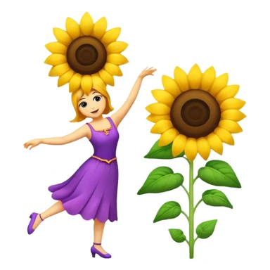 Dancing sunflower and petunia  sticker