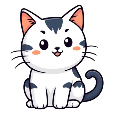 playful cat cartoon style sticker