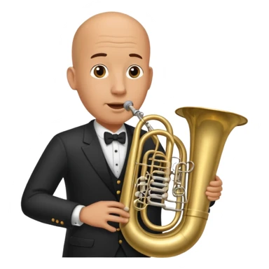 große Tuba, von gltzköpfigen Mann gespielt sticker
