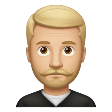 short blond hair clean cut mustache and beard 5ft 9 140lbs titian sticker