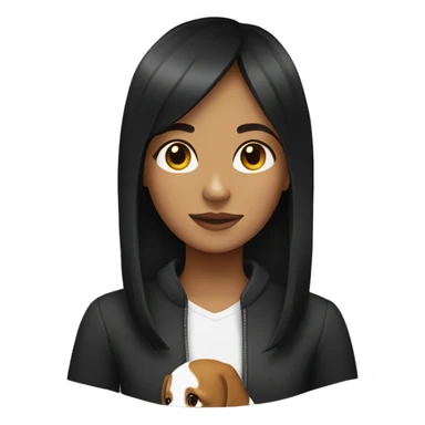 A dark-haired girl with a beagle sticker