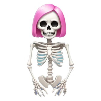 Cute skeleton with pink nails  sticker