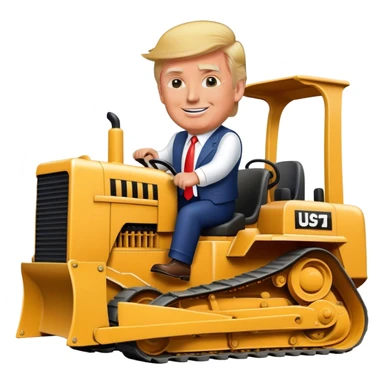 Donald trump riding bulldozer sticker