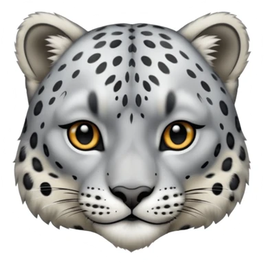snow leopard face sticker