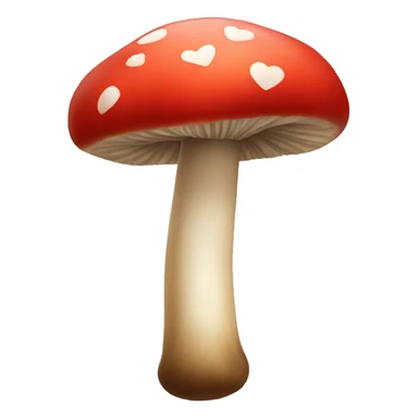 heart shaped mushroom sticker