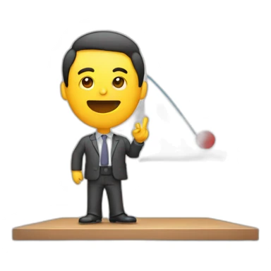 man presenting a slide sticker