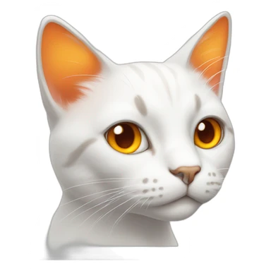 White cat with orange ears, orange nose and orange spots sticker