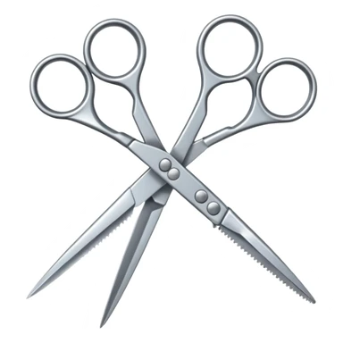 A single pair of metal scissors sticker