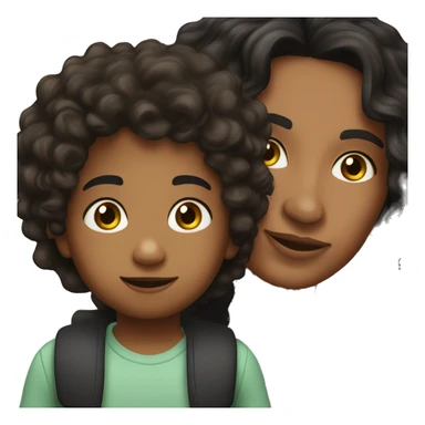 me with my 4-year-old son. I’m a Colombian woman with long wavy black hair and hazel eyes. My son, mixed French, Congolese, and Colombian, has slightly darker skin, curly hair on top, short sides, and black eyes.” sticker
