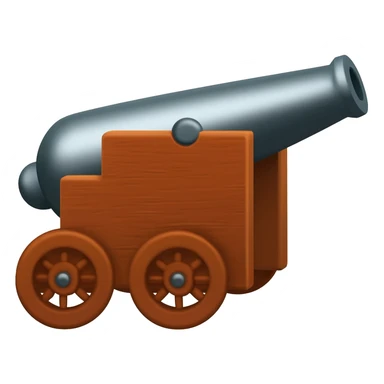 Cannon shooting cannonball sticker