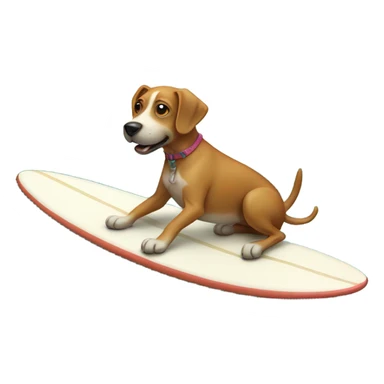 dog on surfboard  sticker