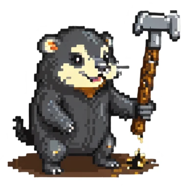 whacking a mole with a hammer sticker