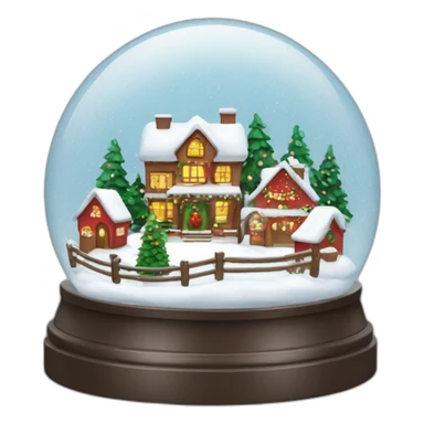 Christmas village snow globe sticker
