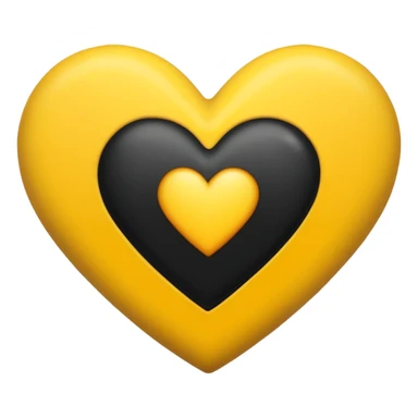 Fusiona un corazón de iPhone de color amarilla con color negro  sticker