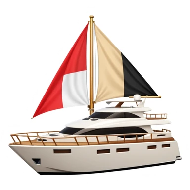 yacht with small Egyptian flag sticker