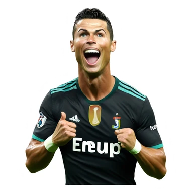 Cristiano Ronaldo celebrating scoring sticker