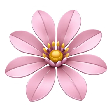 light pink metallic 3d flower sticker