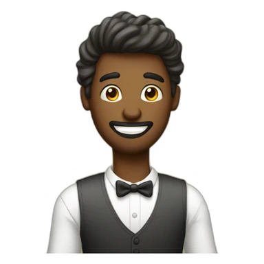 hombre bien vestido feliz teniendo una llamada con un iphone sticker