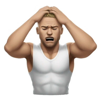 mma fighter holding his head in pain sticker