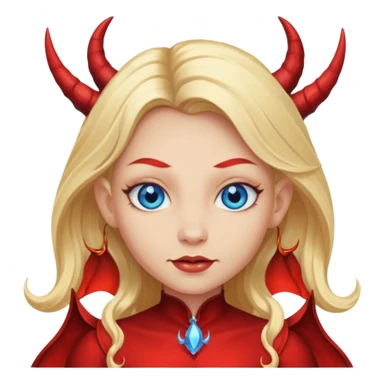 Pretty Long blonde hair, blue eyes, devil fairy  sticker