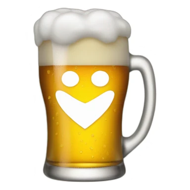 beer in the shape of a heart sticker