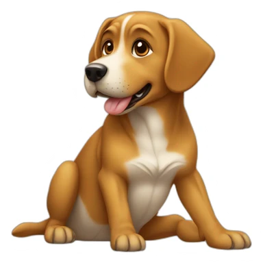 Chien assis sur une tortue sticker