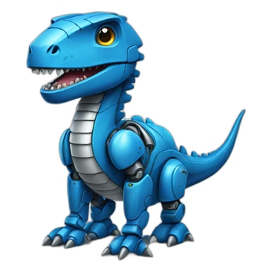 Bleu Dinosaure robot realistic sticker