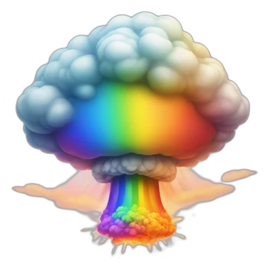 Rainbow nuclear explotion sticker