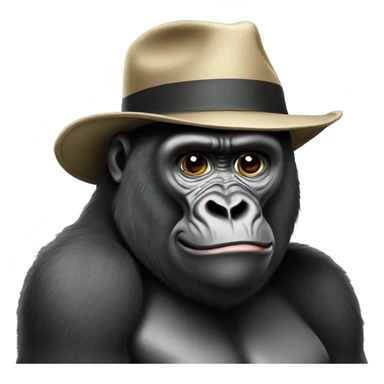 Gorilla with a hat sticker