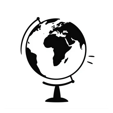 hand drawn doodle of a globe sticker